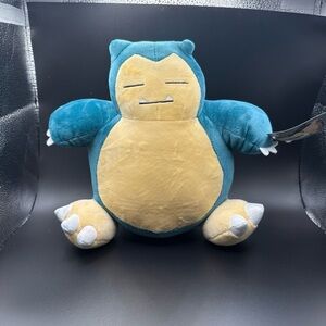 Plush Snorlax Stuffed Toy - Teal and Pale Yellow